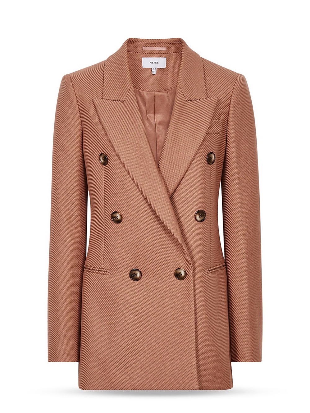 Reiss Skye Twill Double-Breasted Blazer